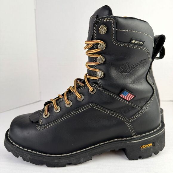 Danner Quarry Mens 7 Soft Toe Waterproof 17309 Black Leather Lace Up USA Made main image 6